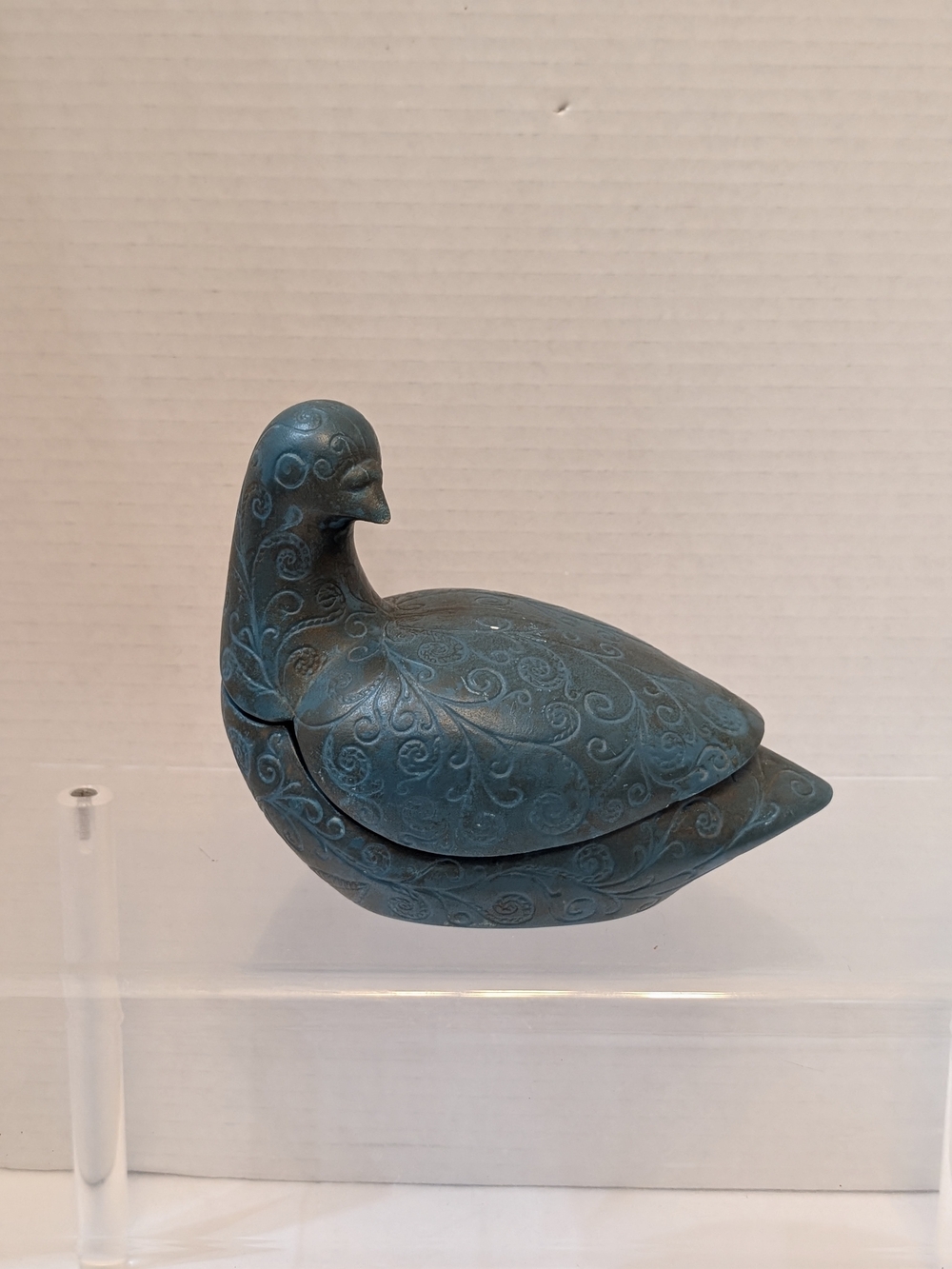 Decorative Teal Bird Trinket Box - Teal